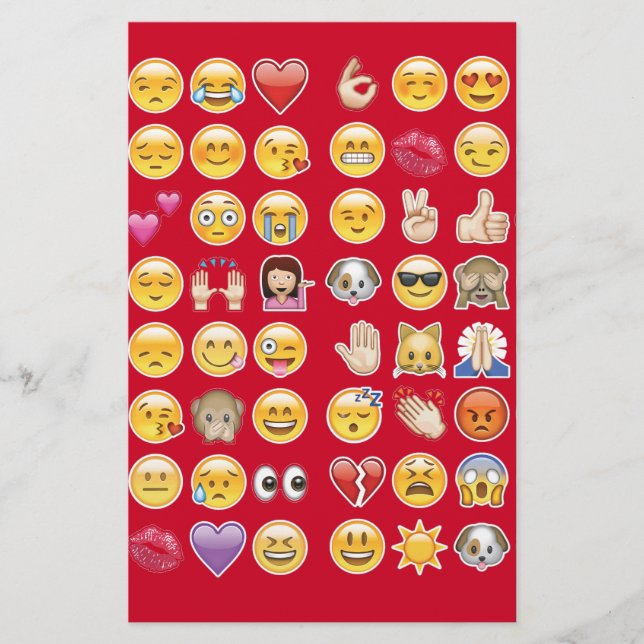 rotes Emoji Briefpapier (Vorderseite)