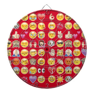 rotes Emoji Dartscheibe