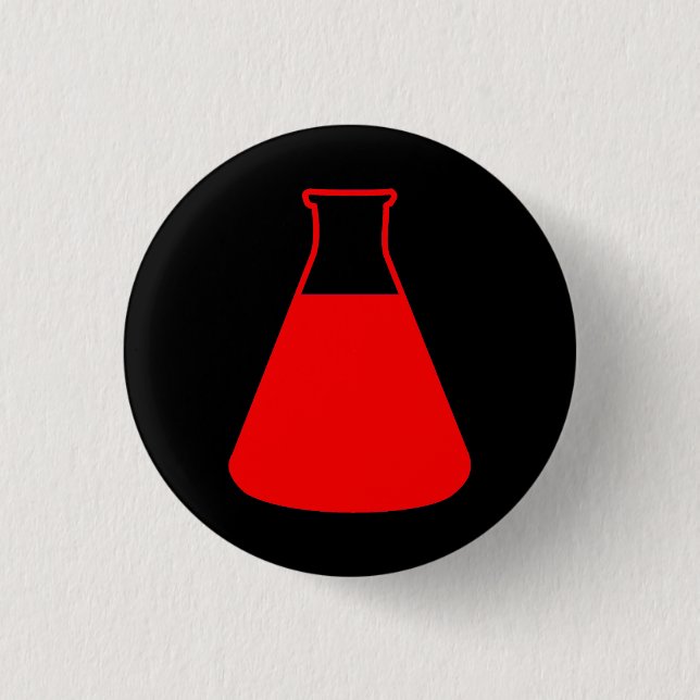 Rotes Erlenmeyer-Kolben Chemie-Knopf-Button Button (Vorderseite)