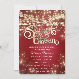 Rotes extravagantes, elegantes Streichlicht golden Einladung