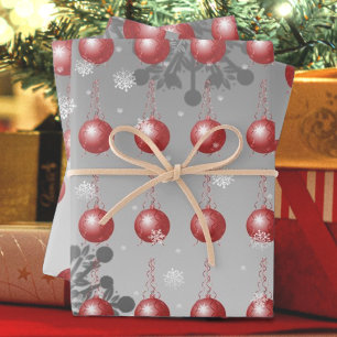 Rotes Extravagantes Weihnachtsschmuckpapier Geschenkpapier Set
