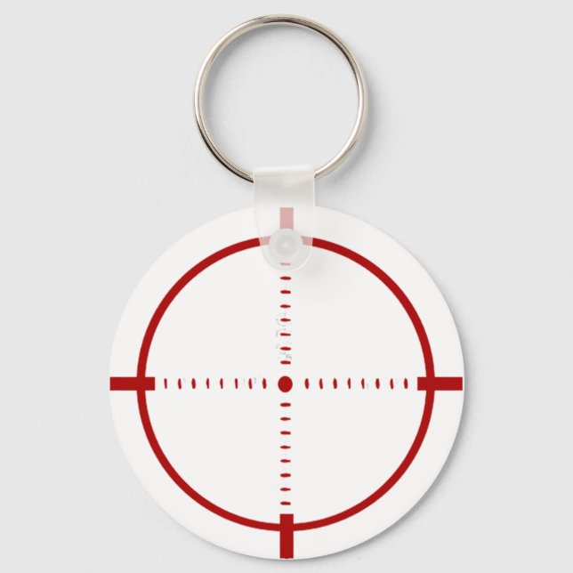 Rotes Fadenkreuz-Ziel-Button Schlüsselanhänger (Vorderseite)