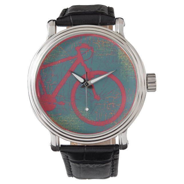 rotes Fahrrad Armbanduhr (Vorderseite)