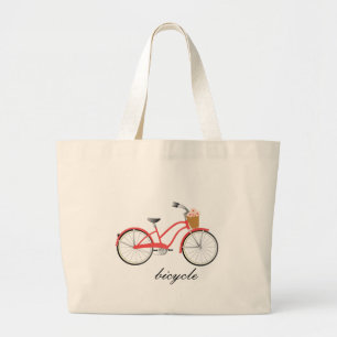 Rotes Fahrrad Jumbo Stoffbeutel