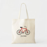 Rotes Fahrrad-personalisierte Tasche