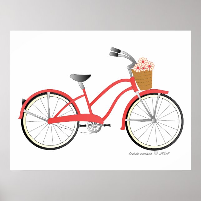 Rotes Fahrrad Poster (Vorne)
