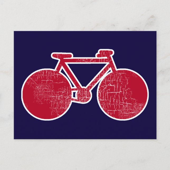 Rotes Fahrrad Postkarte (Vorderseite)