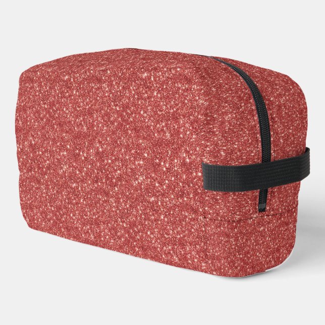 Rotes falsches Glitter Waschbeutel (Linke Seite)