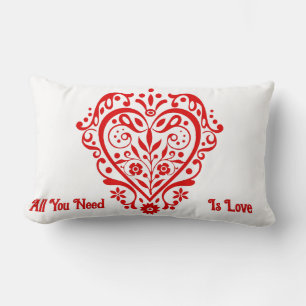 Rotes Fantasie-Herz personalisiertes Design Lendenkissen