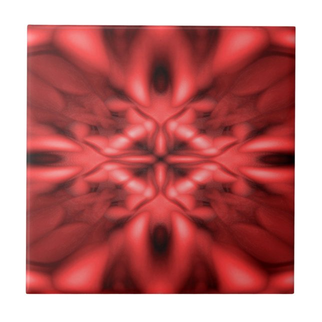 Rotes Fantasiemuster Fliese (Vorderseite)