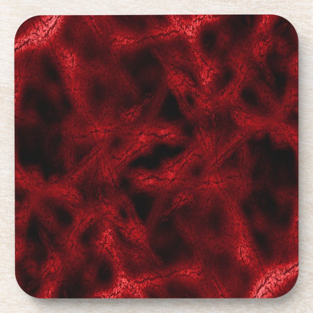 Rotes Fantasiemuster Untersetzer (Vorderseite)