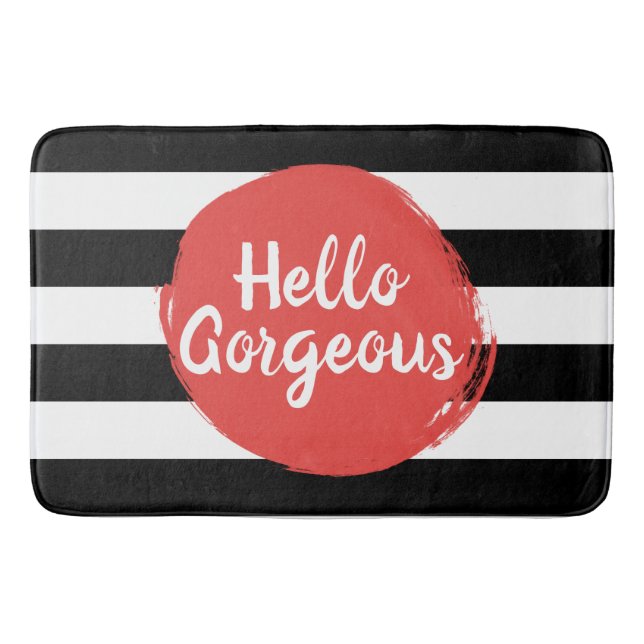 Rotes Farben-hallo herrliches Badematte (Vorderseite)