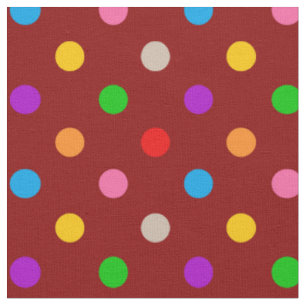 Rotes farbenfrohes Regenbogen-Punkte-Design  Stoff