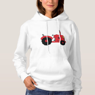 Rotes Farmtraktor-Fahrzeug Hoodie