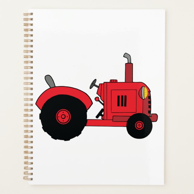 Rotes Farmtraktor-Fahrzeug Planer (Vorderseite)