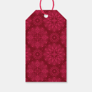 Rotes festes Muster Geschenkanhänger