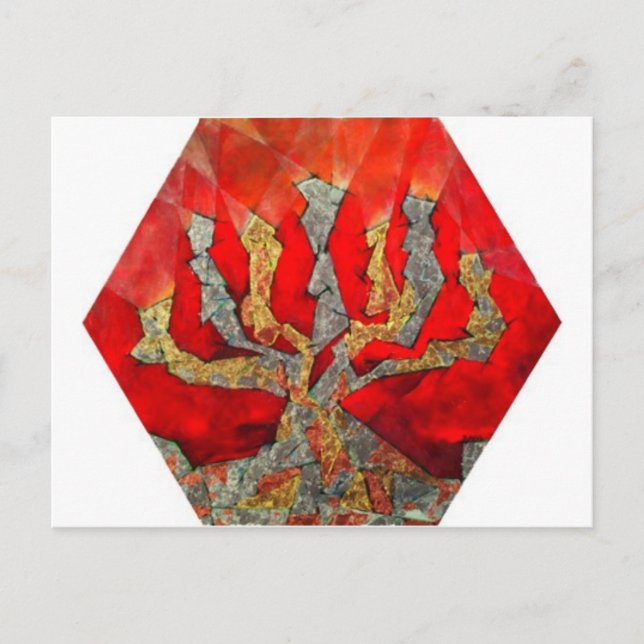 Rotes Feuer Postkarte (Vorderseite)