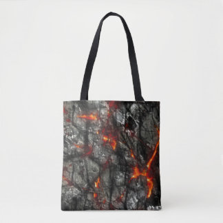 Rotes Feuer, schwarzer Stein fantastisch abstrakte
