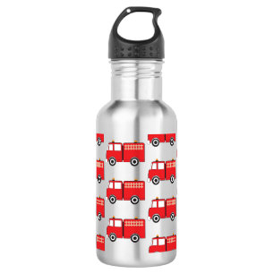 Rotes Feuerwehrauto-Muster Edelstahlflasche