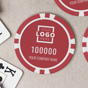 Rotes Firmenlogo Pokerchips