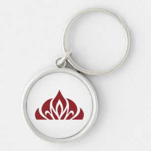 rotes Flammenlogo am Schlüsselanhänger