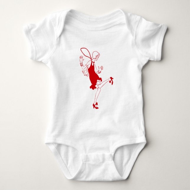 rotes Flapper-Mädchen Baby Strampler (Vorderseite)