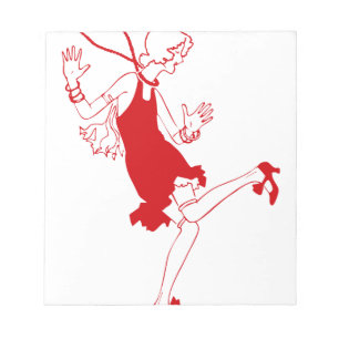 rotes Flapper-Mädchen Notizblock