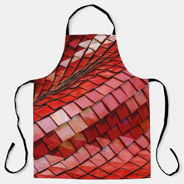 Rotes Fliesenbild Schürze (Vorderseite)