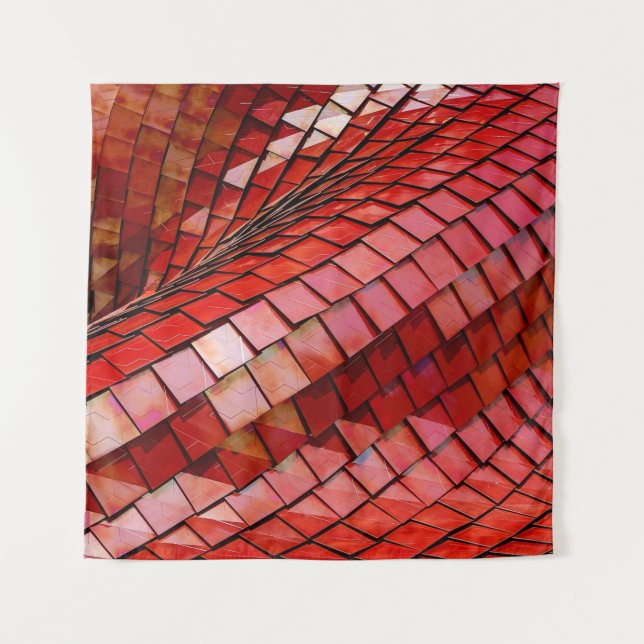 Rotes Fliesenbild Wandteppich (Vorderseite)