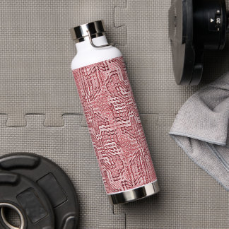 Rotes Floral Panel Wasser Flasche