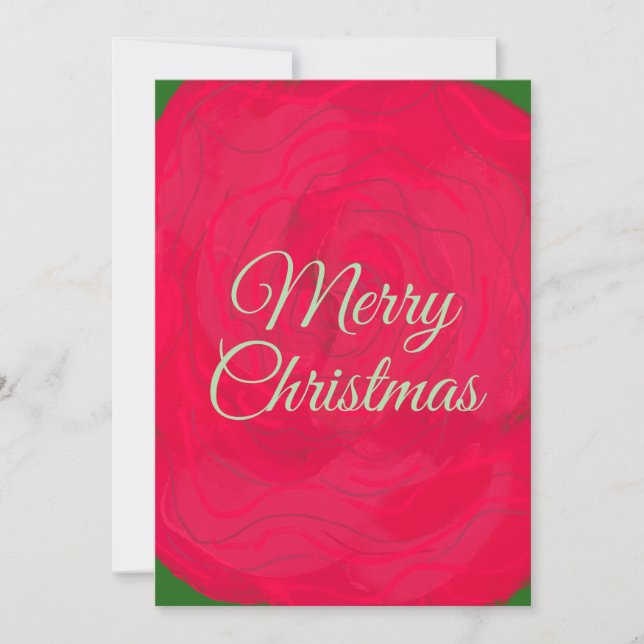 Rotes florales Frohe Weihnachten  (Vorderseite)