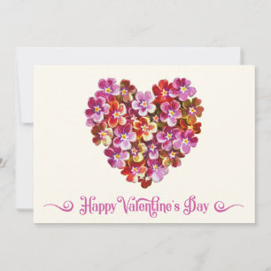 Rotes florales Herz Vintage Happy Valentinstag Feiertagskarte
