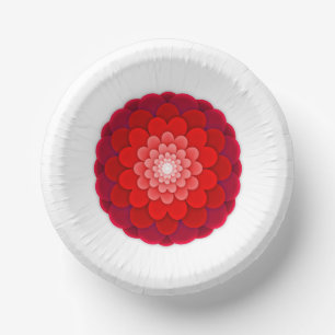 Rotes florales Mandala-58566 Pappteller