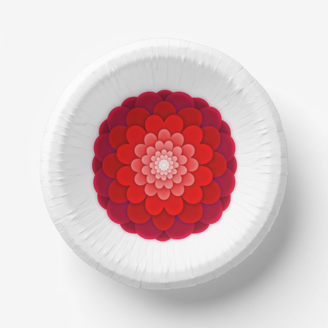 Rotes florales Mandala-58566 Pappteller (Vorderseite)
