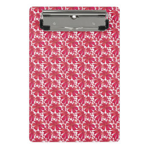 Rotes florales nahtloses Muster, elegante Blumenwi Mini Klemmbrett