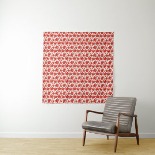 Rotes florales nahtloses Muster Süße Retro-Blumen Wandteppich