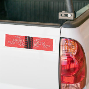 Rotes florales Sticker Gothic-Ästhetik-Aufkleber Autoaufkleber