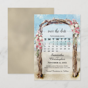 Rotes Florales Treibholz Strand Arbor Kalendar Hoc Save The Date