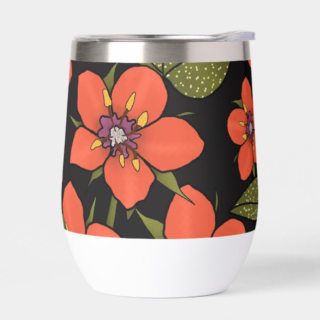 Rotes florales Wasserfarbenmuster (Links)