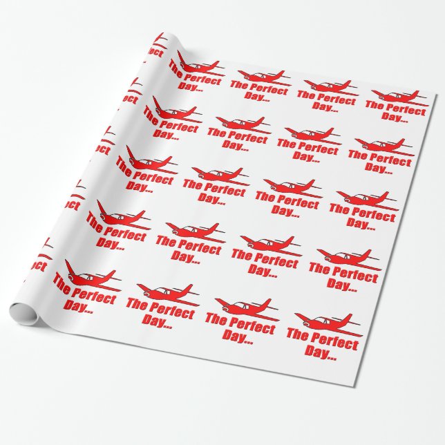 Rotes Flugzeug Geschenkpapier (Ungerollt)