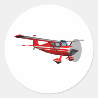Rotes Flugzeug Runder Aufkleber