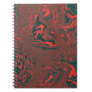 Rotes Flüssiges Marmor Abstraktes Muster Notizblock