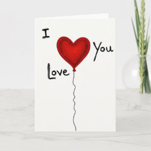 Rotes Folien-Herz Ich liebe Dich Karte