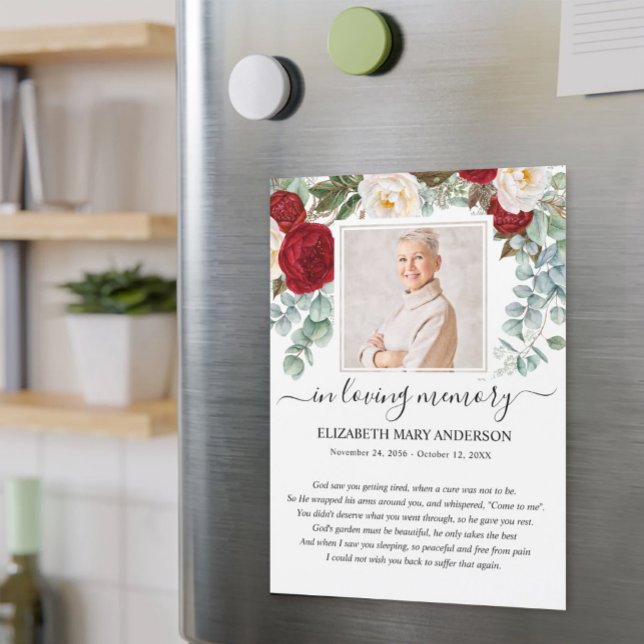 Rotes Foto Beileid Beerdigung Gebetskarte Magnetkarte (Von Creator hochgeladen)