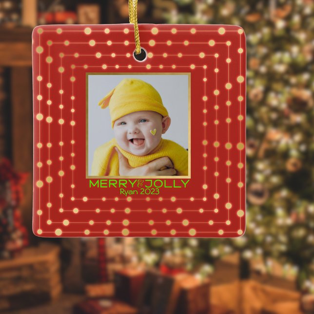 Rotes Foto Moderne Freude Keramikornament (Von Creator hochgeladen)