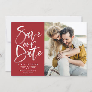 Rotes Foto Save The Date