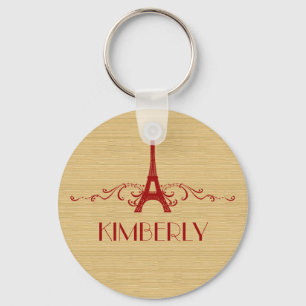 Rotes Französisch Blühend Schlüsselanhänger