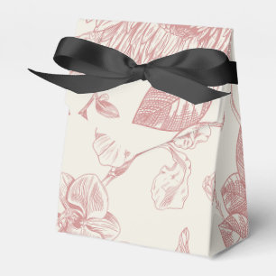 Rotes Französisches Floral Toile Geschenkschachtel