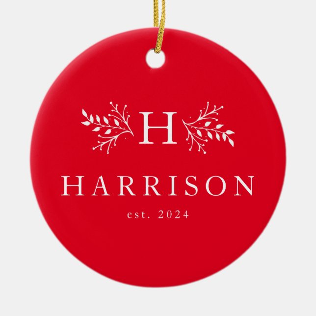 Rotes frisch vermähltes Foto für rustikale Urlaubs Keramik Ornament (Vorne)