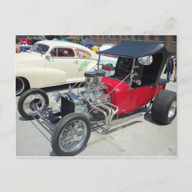 Rotes Frisierte Auto, 1 Postkarte (Vorderseite)